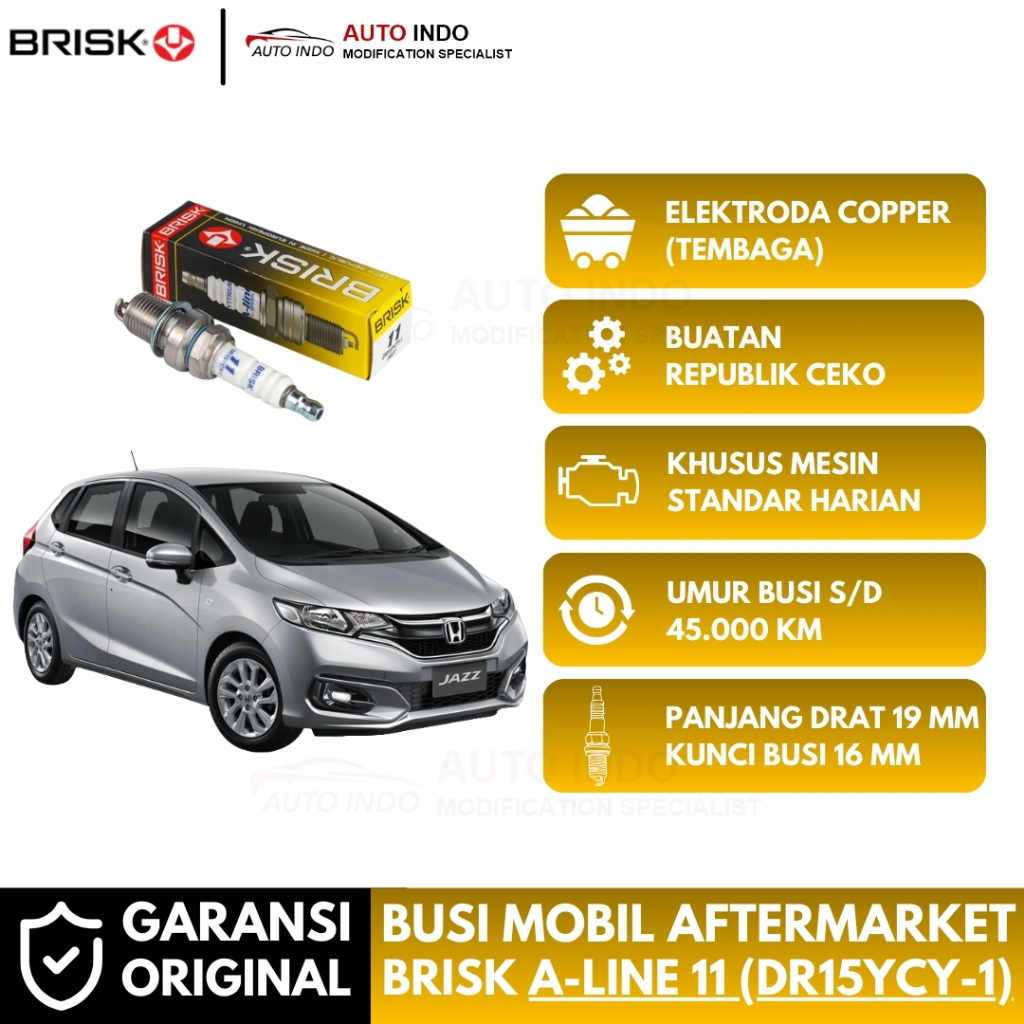 MESIN Brisk Aline 11 หัวเทียนรถยนต์สําหรับเครื่องยนต์ Honda Jazz GD3 GE8 GK5 1.5 | รับประกันเดิม | ป