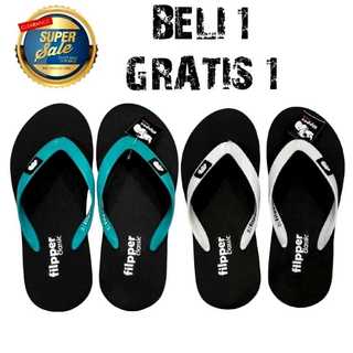 Sandal Jepit Pria Distro Flippers Fepper Vlipper felipper  Super Sale Beli 1 Gratis 1 tren terbaru