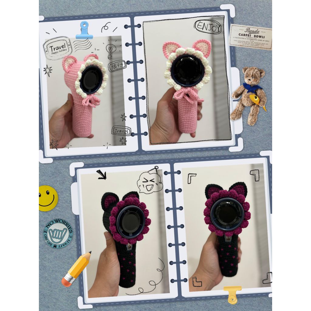 Goojodoq/jisulife/jamay/พัดลมปกเต็มโครเชต์/by ขอแขวนและกําหนดเอง