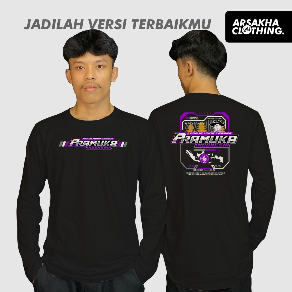 เสื้อยืดแขนยาวลูกเสือชาวอินโดนีเซียสไตล์แข่งทีม Karun Distro เสื้อ Combed 30s โดย Arsakha Clothing