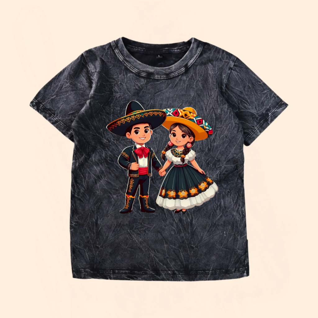 เสื้อยืด MEXICO DANCE MEXICO CHILDRENS WASHED ฟรี CUSTOM NAME