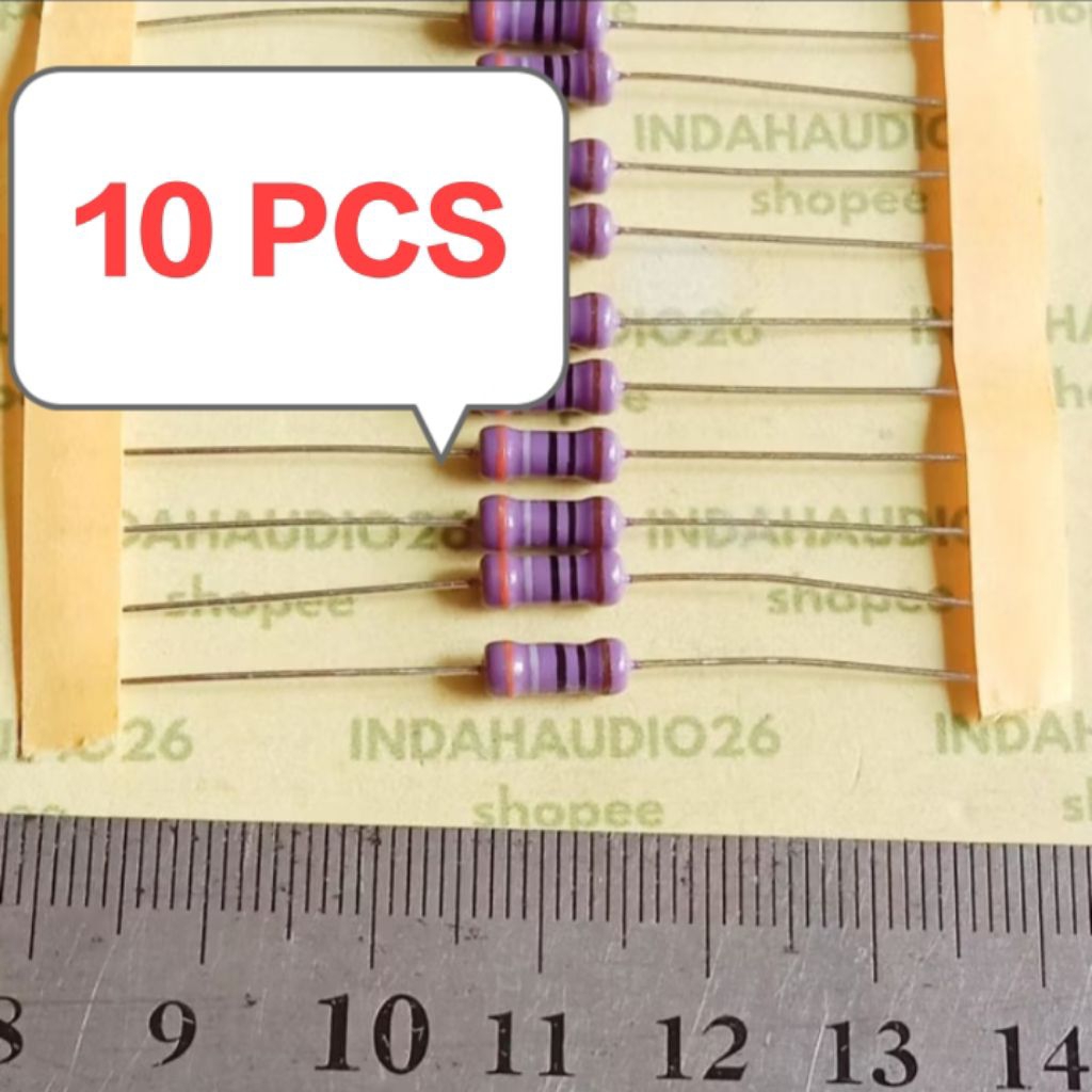 UNGU 10 PCS PURPLE 390R 1/2W 1% ทองแดงฟุตตัวต้านทาน 390 r 1/2 วัตต์ 390 โอห์ม 1/2 วัตต์ 1 เปอร์เซ็นต