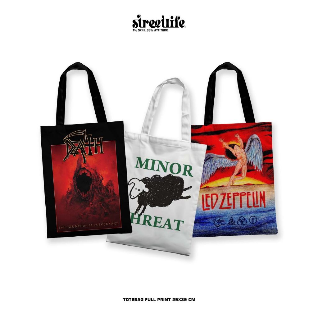 Custom Full Print Totebag / Full Print Totebag / Custom Totebag / Motif Band Totebag (