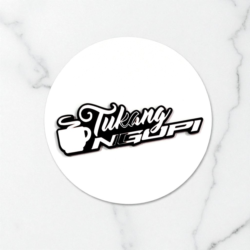 JR* Coffee Shop Emblem 1 Pc 3D Logo Motor Sticker Cool Embossed Variations