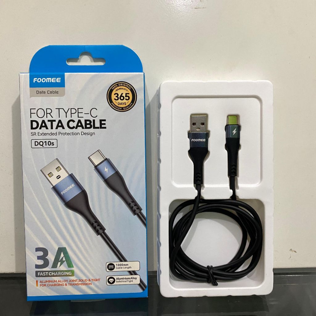 FOOMEE DQ10s สายเคเบิลข้อมูล 2.4A สูงสุด 1M