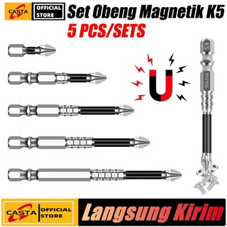 CASTA K5 Anti-Slip Bit S2 Kuat Magnetik 5A Hitam Anti-Slip Cross Bit Bor Tangan Obeng Listrik Kekerasan Tinggi