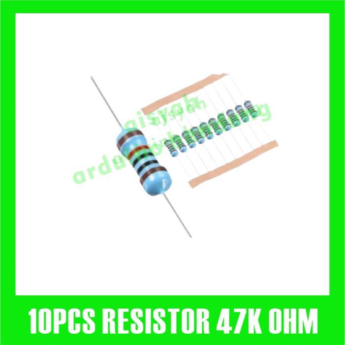 10X RESISTOR 47K 47 K OHM 1/4W 1% ฟิล์มโลหะ