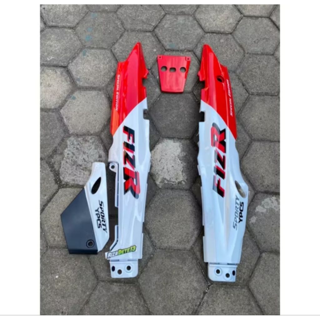 MERAH Yamaha fiz r malboro body cover สีแดงขาว