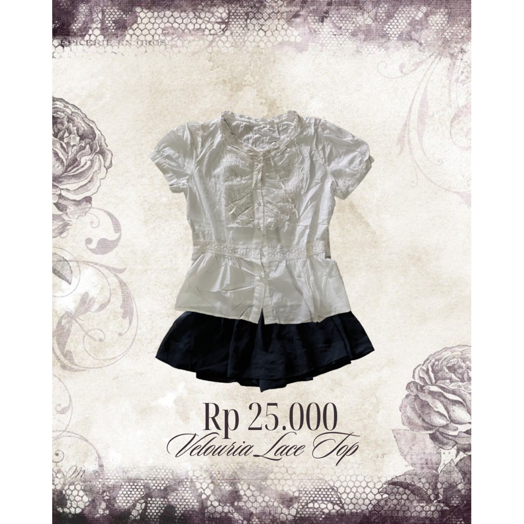 เสื้อลูกไม้ Velouria | Grape alt goth shoujou monukei milkmaid igari hfashion coquette fairy