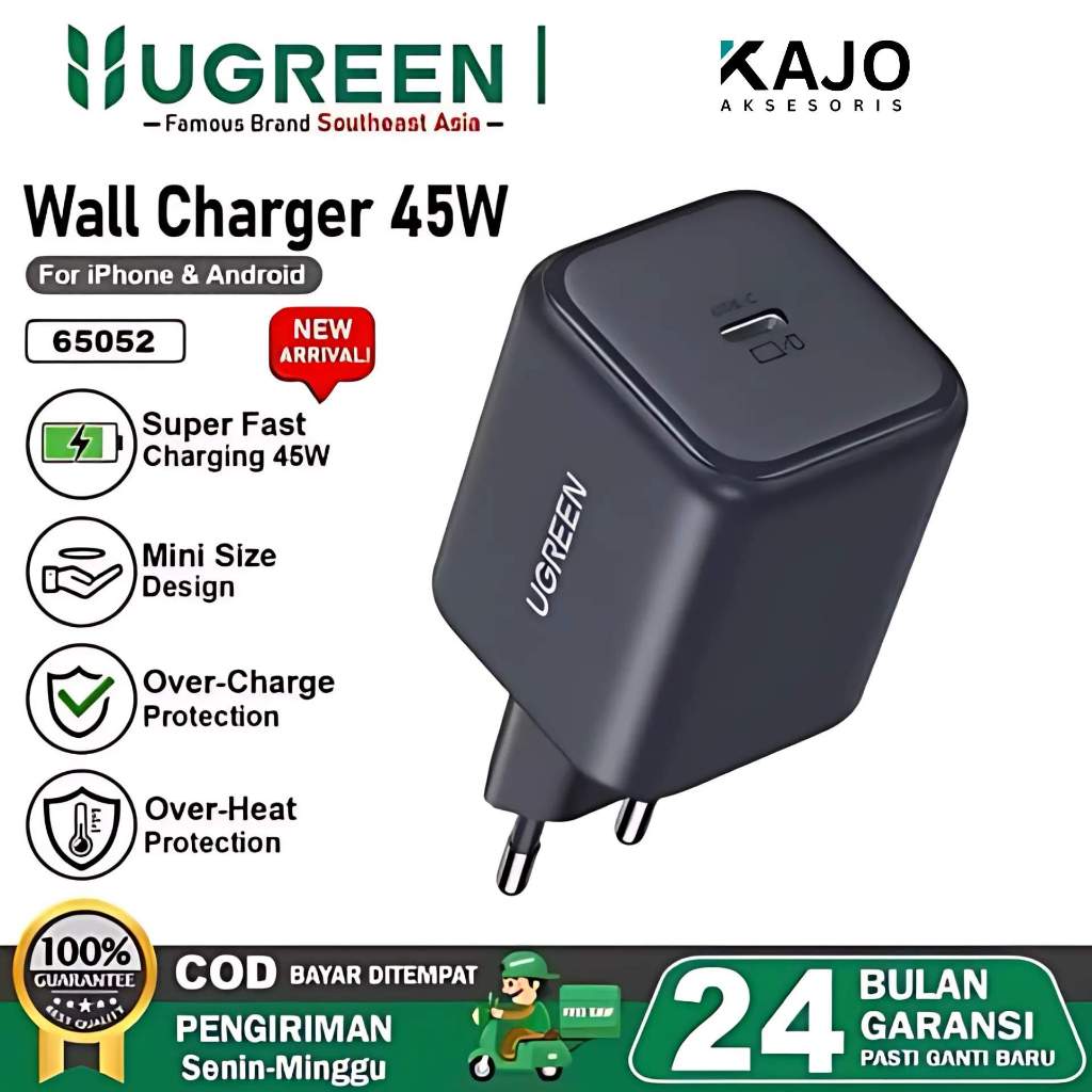 UGREEN GaN N 45W PD Type C หัวชาร์จชาร์จเร็วสุด 2.0 65052