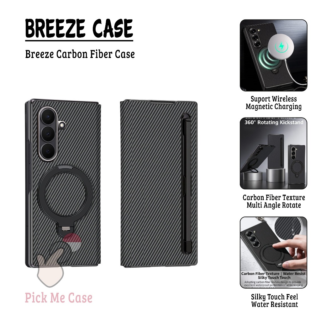 PM-274 BREEZE CARBON FIBER CASE สําหรับ SAMSUNG GALAXY Z FOLD 7 Z FOLD 6 Z FOLD 5 / CASING สําหรับ S