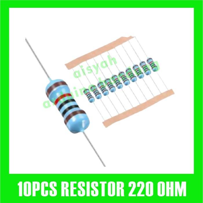 10X RESISTOR 220OHM 220R 220 1/4W 1% ฟิล์มโลหะ