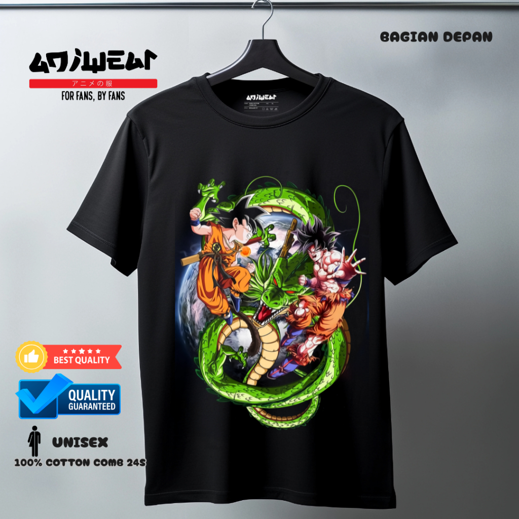 ANIWEAR Dragon Ball Goku X ShenLong Distro เสื้อยืดทําจากผ้าฝ้ายหวี 24S พรีเมี่ยม