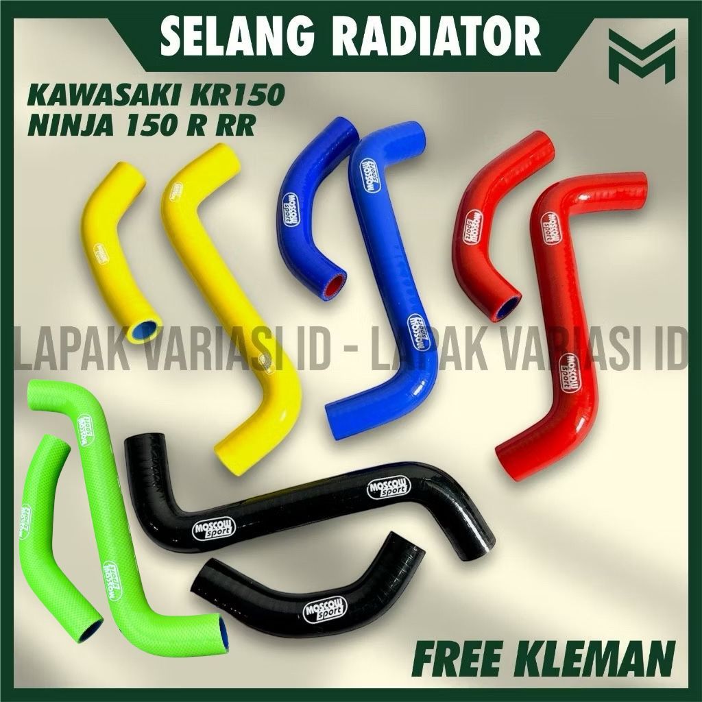 MOSCOW RADIATOR HOSE SET KAWASAKI KR150 RADIATOR HOSE SET KAWASAKI KR150 NINJA 150 R RR MOSCOW SPORT RADIATOR HOSE NINJA 150 R RR KR150 THAILAND ชุด 2 pcs IN THE SHAPE OF RADIATOR HOSE KAWASAKI 150RR 150R KR 150 ซิลิโคนมอเตอร์ไซค์