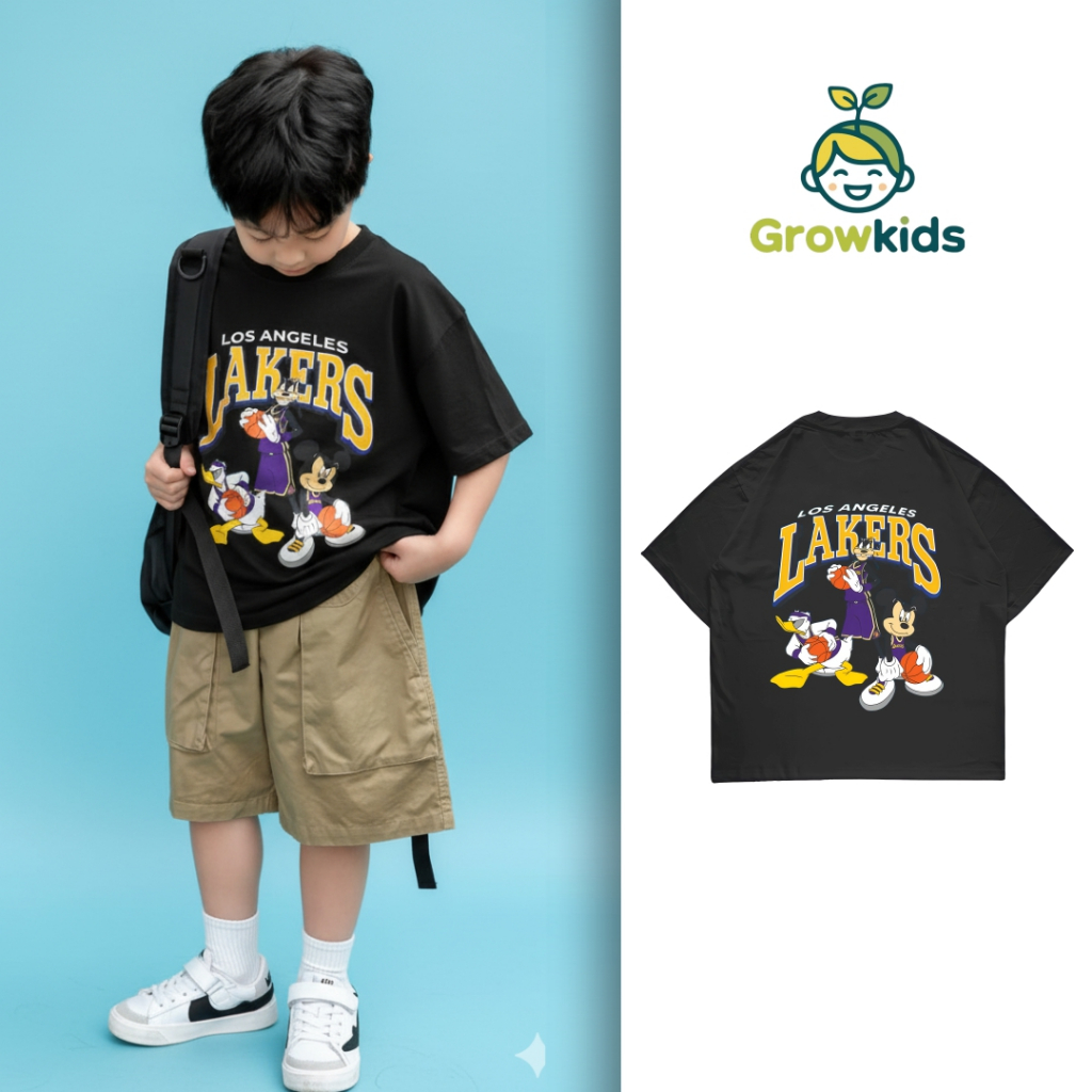 Growkids Los Angeles Lakers เสื้อยืดสีดํา