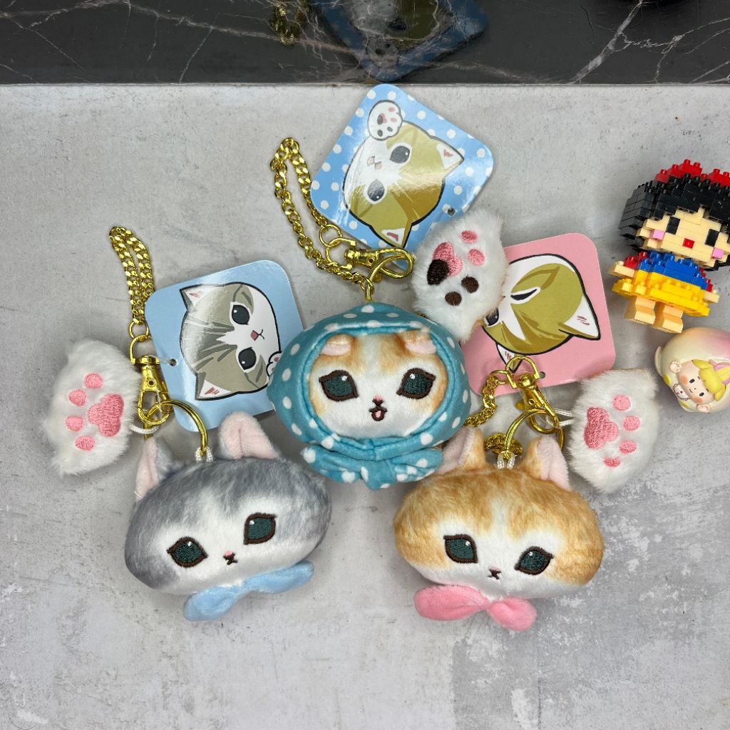 GANTUNGAN Mofusand Paw Ribbon Doll Bag พวงกุญแจ / พวงกุญแจ Mofusand แท็กใหม่ดั้งเดิม
