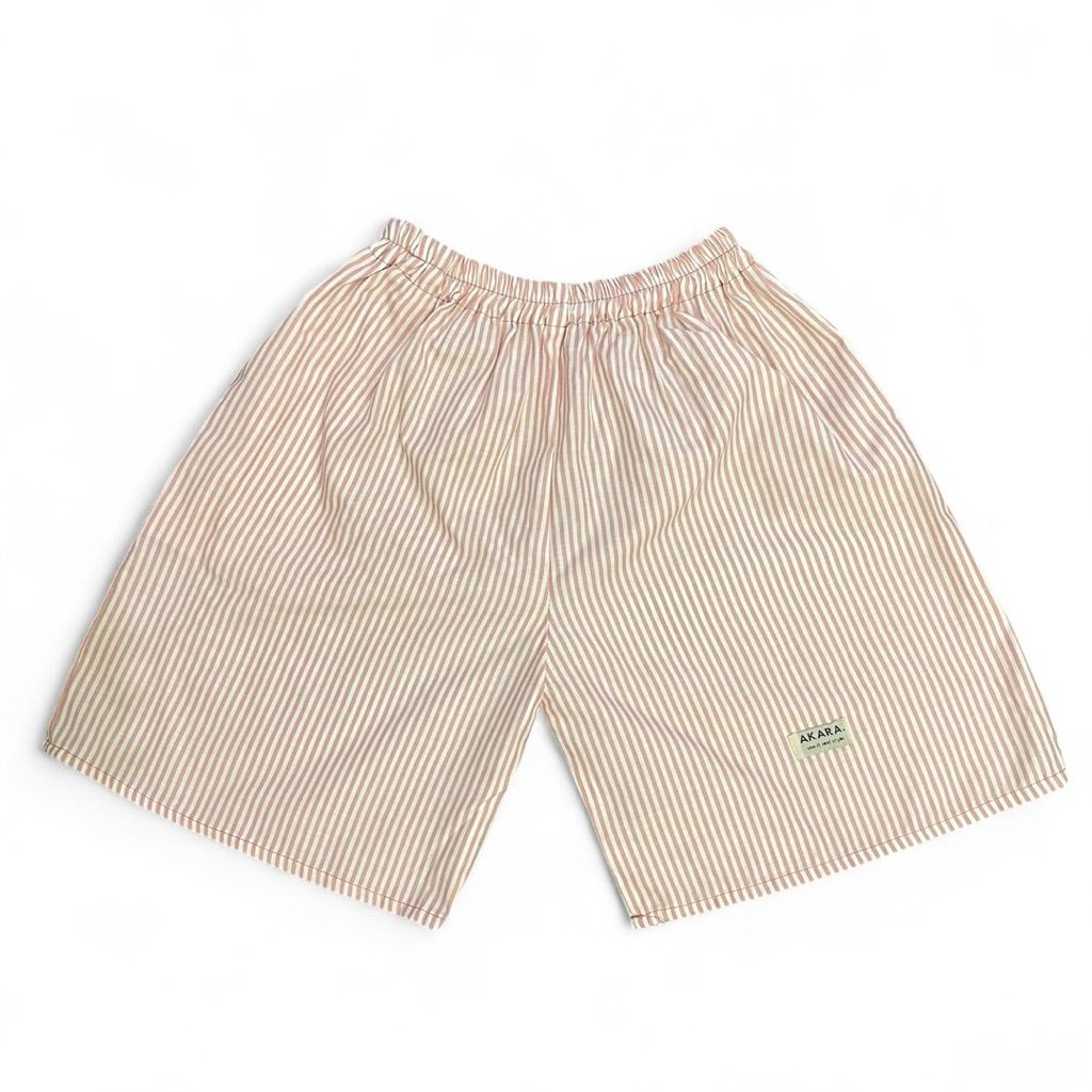ชมพูหวาน | AKARA PANTS กางเกงลายทางขั้นพื้นฐาน | DAILY BOXER SHORTS STRIPED HOTPANTS UNDERWEAR PANTS