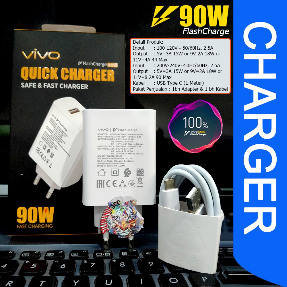 เครื่องชาร์จ Vivo 90 วัตต์ของแท้ Vivo V60 V50 Y400 T4 PRO X200 Ultra