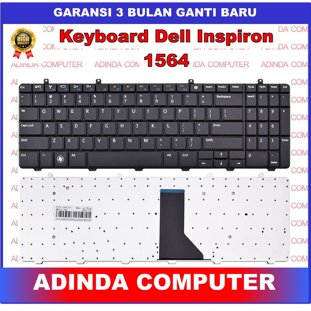 แป้นพิมพ์แล็ปท็อป Dell Inspiron 1564 L1564 1564D P08F 0XHKKF V110546AS1 JVT97 UM3 NSK-DJE01