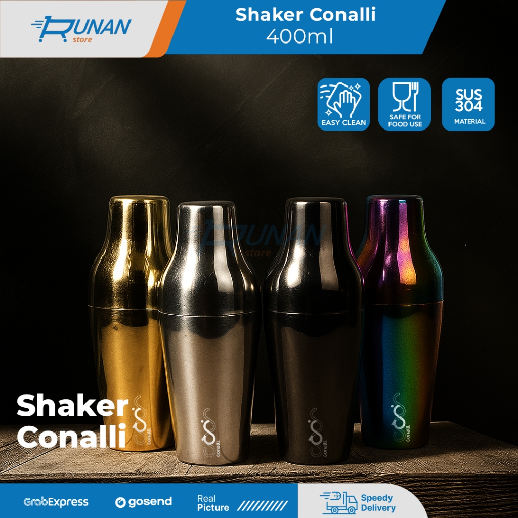 Boston Shaker Cocktail Mixer Black - เครื่องดื่ม Shaker Smoke 400ml