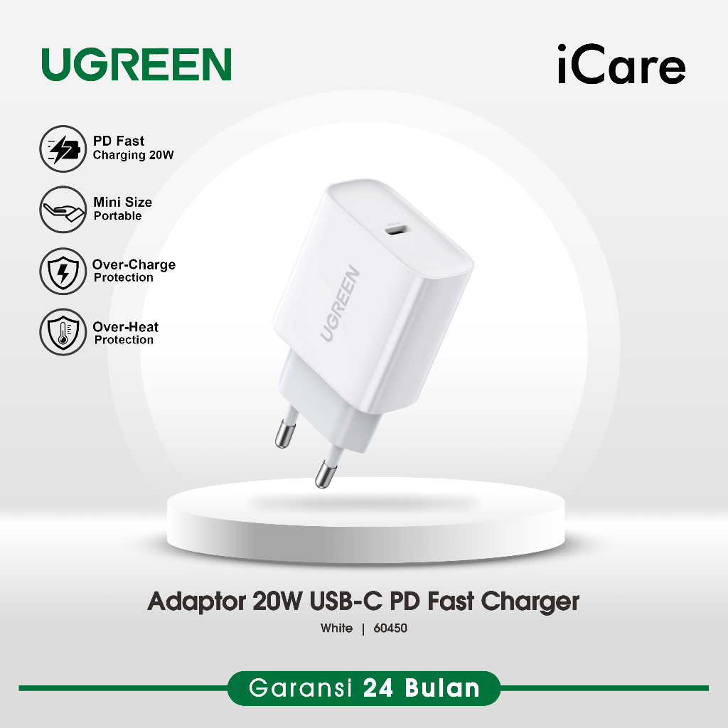 UGREEN Power Delivery Type-C Fast Charging Charger Head 20W 10191 60450