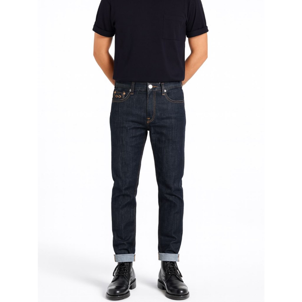 PLAC DENIM BERLIN FIT TAPERE DEEP INDIGO JEANS (33)