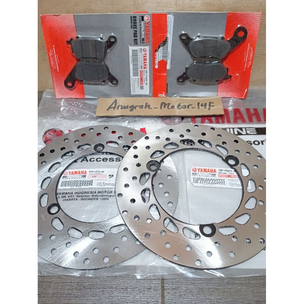 จานหน้าและหลัง+ผ้าเบรค 1 ชุด Yamaha NMAX Nmax New Nmax Old Original Sunstar