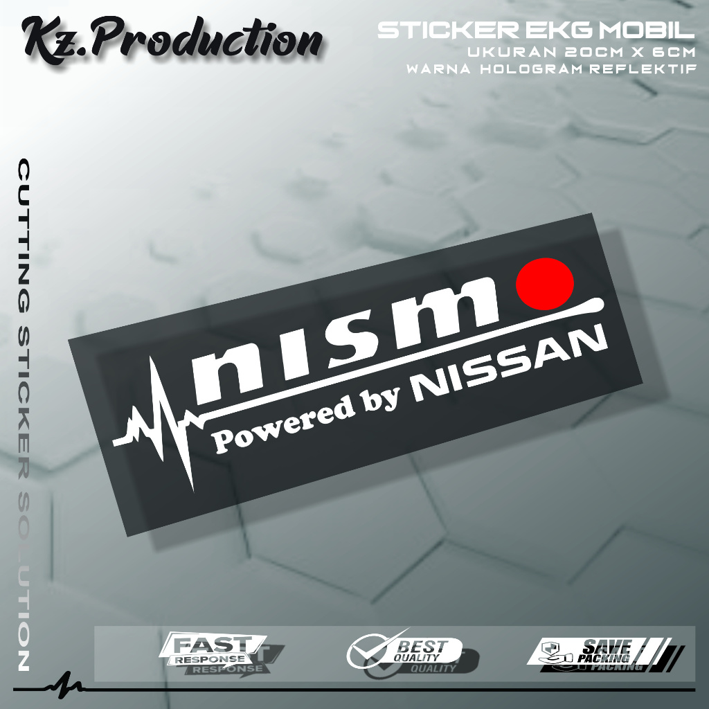 Nismo Car Window Cutting Sticker Heart Rate Motif EKG Nismo Car
