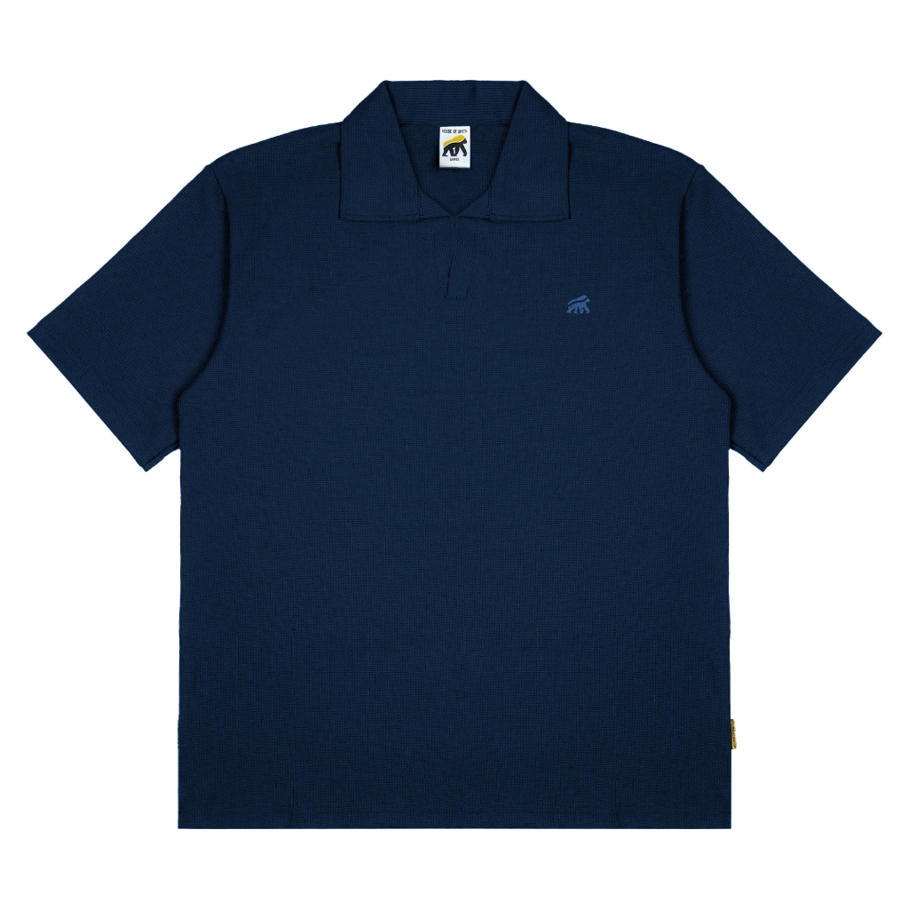 เสื้อโปโล House of Smith PKU - Waffle Dark Blue #2 - เสื้อโปโลผู้ชาย