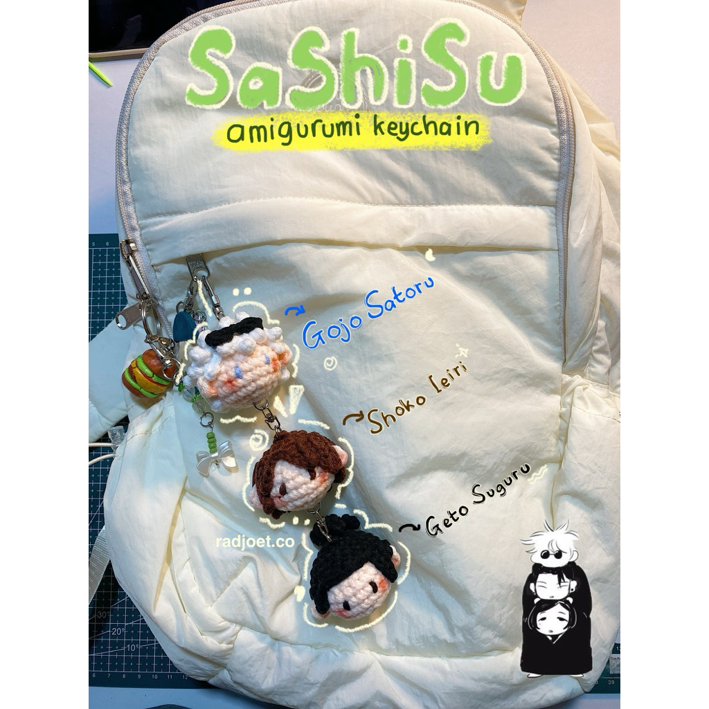 [radjoet.co] พวงกุญแจ amigurumi gojo geto shock | พวงกุญแจ ซาโตซูกุ | พวงกุญแจ Gojo satoru | พวงกุญแ