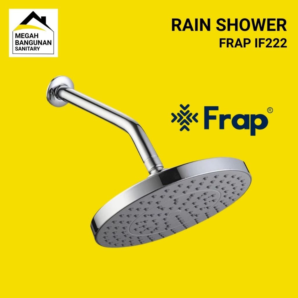 ชุดฝักบัว หัวฝักบัว Rain Wall ABS Chrome 20 ซม. FRAP IF222 กันสนิม