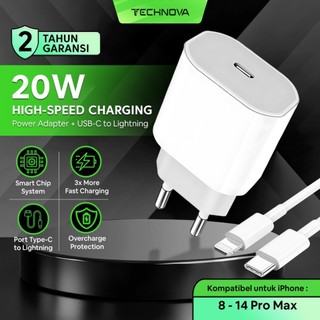 TECHNOVA Charger iPhone 14 13 12 11 Type C to Lightning PD Fast Charging 20W