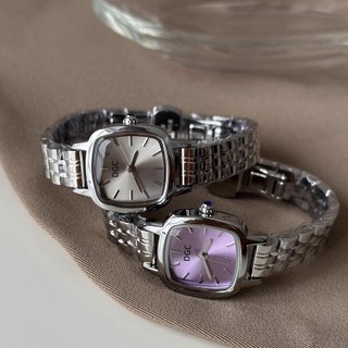 DGC  Jam Tangan Wanita Vintage Strap Stainless Steel Dial Kotak Kecil Jam Tangan Korea Elegant COD
