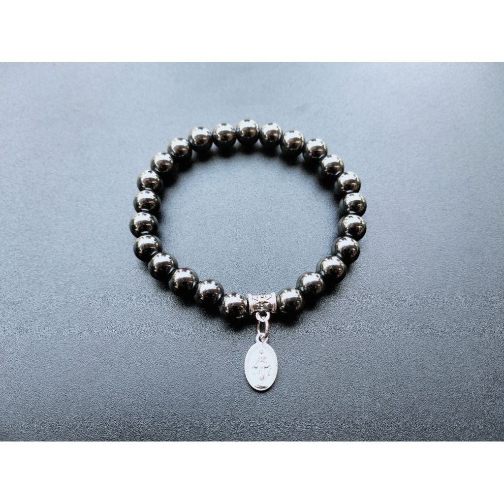 G522 PREMIUM BLUSTIN STONE MOTHER MARY BRACELET