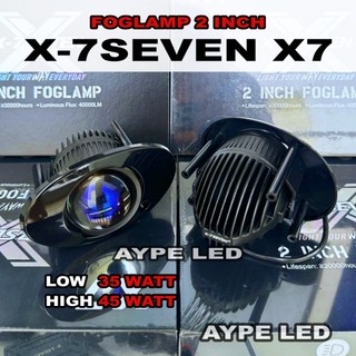 Foglamp Biled 2 inch X-7SEVEN Bluelens Brecket Lengkap Honda Toyota Plus Demon Eyes Cahaya 3 Warna