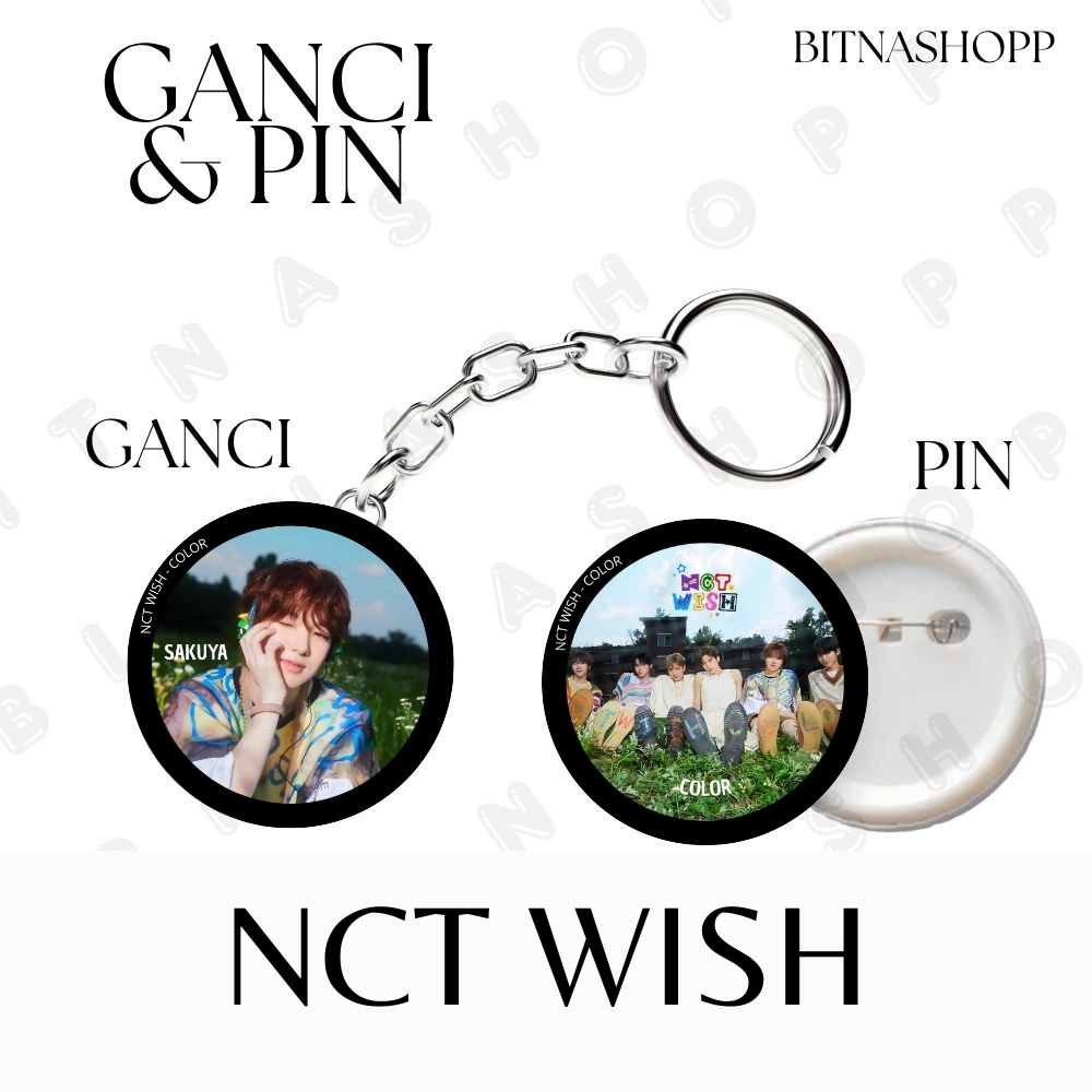 GANTUNGAN NCT WISH PIN SURF KEYCHAIN 58 MM KPOP KEYCHAIN UNOFFICIAL JAEHEE RAKUYA SION SUSHI