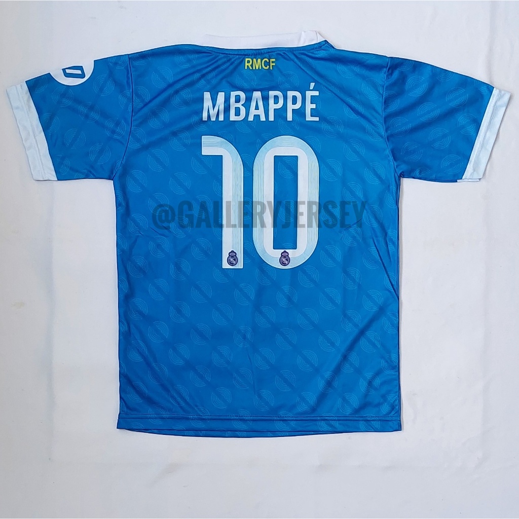 REAL MADRID BLUE MBAPPE CHILDRENS PRINTING เสื้อฟุตบอลชุด MADRID BLUE 3RD MBAPPE MADRID CHILDRENS PR