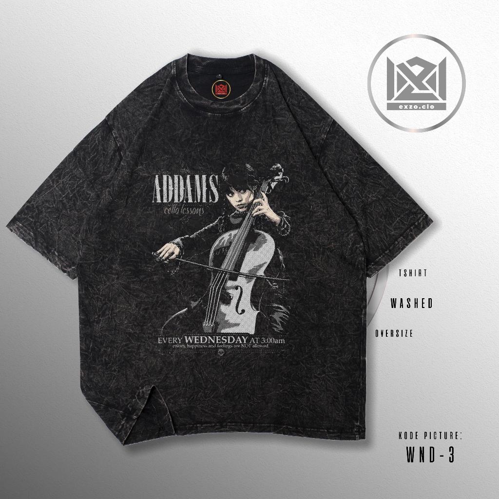 KATUN EXZO WASHED WEDNESDAY SEASON2 OVERSIZE และ SLIMFIT เสื้อยืดผ้าฝ้ายหวี 24s WEDNESDAY TSHIRT UNI