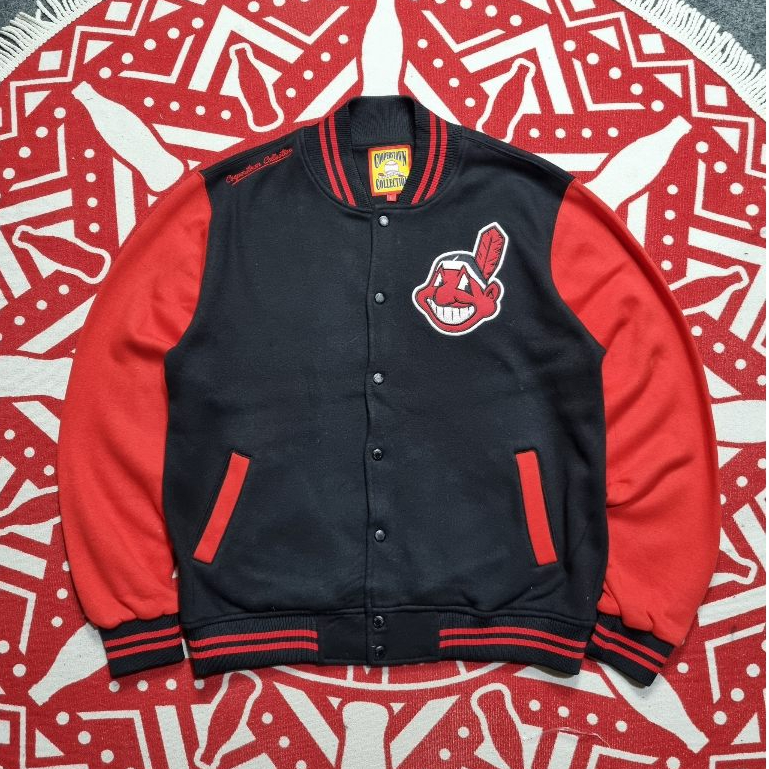Varsity Jacket MLB Indians Cleveland โลโก้ใหญ่
