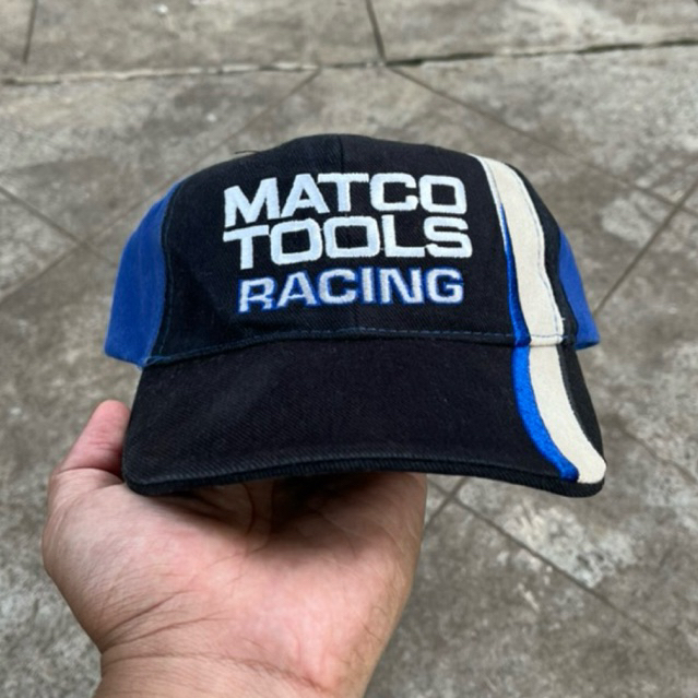 Vintage 90s Matco Tools Racing Auto Mechanic Car Garage Nascar Strapback Hat หมวกเบสบอล