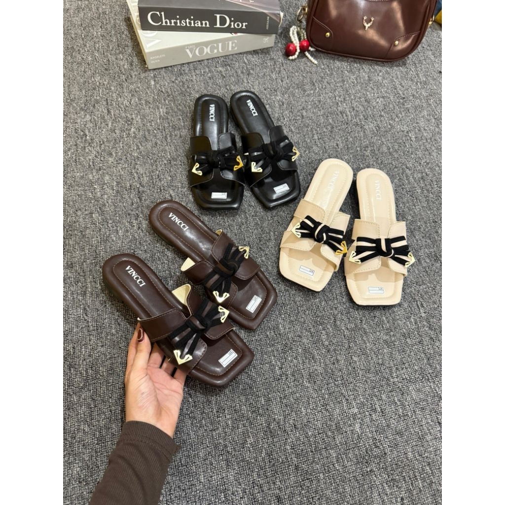 Vinnci รองเท้าแตะโฟมสําหรับผู้หญิง รองเท้าแตะริบบิ้น