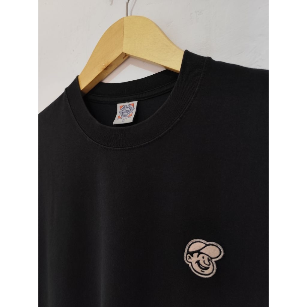 EBBETS FIELD ขนาดใหญ่สีดําขนาด L โลโก้เย็บปักถักร้อย Vintage Authentic Flannels Seattle, WA