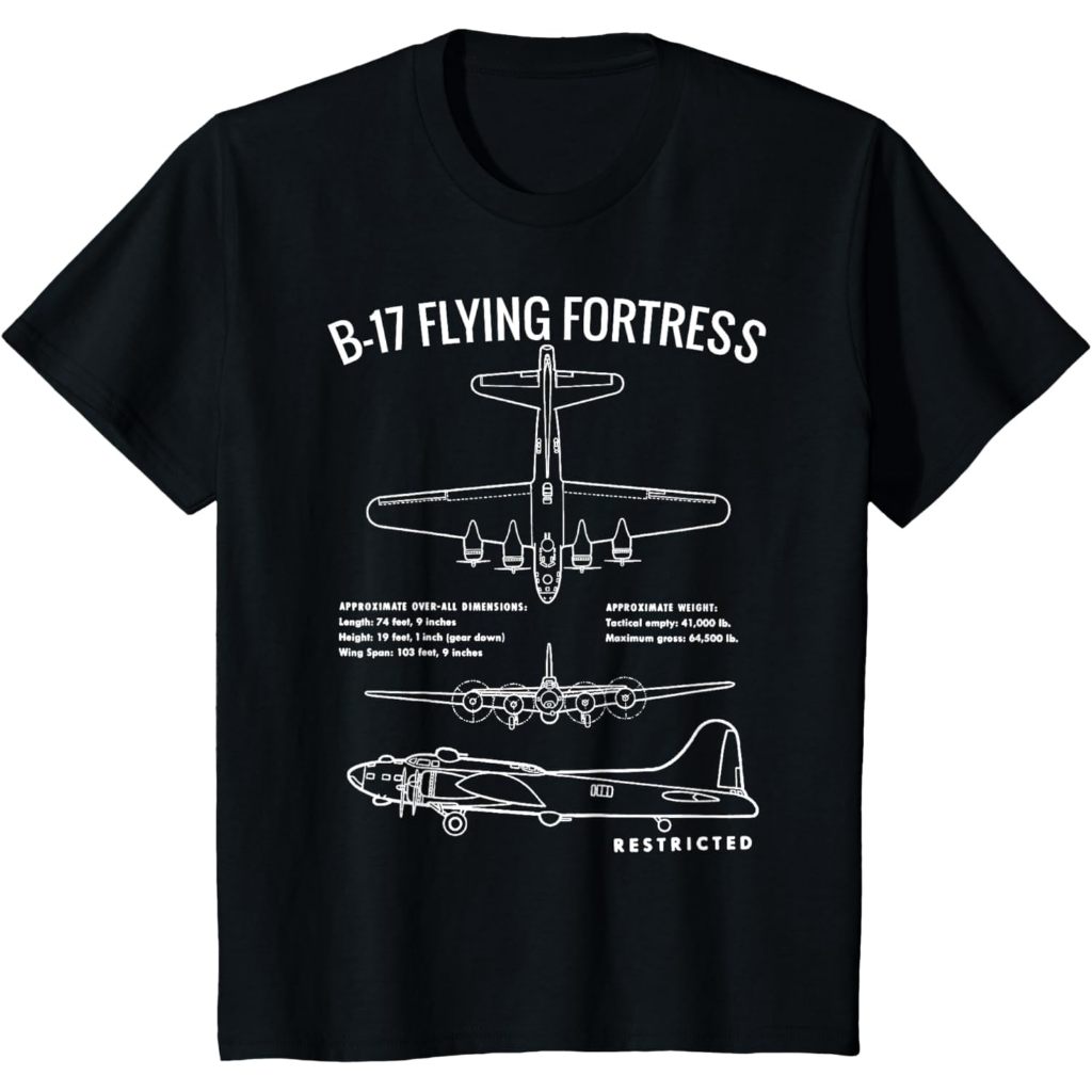 Vintage World War 2 Bombers USA WW2 Flying Fortress B-17 เสื้อยืด