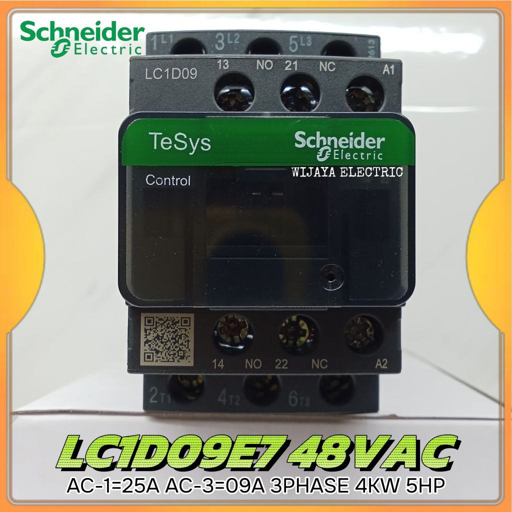 คอนแทคเตอร์ Schneider LC1D09E7 / LC1D09 E7 48V 3P 25A ดั้งเดิม