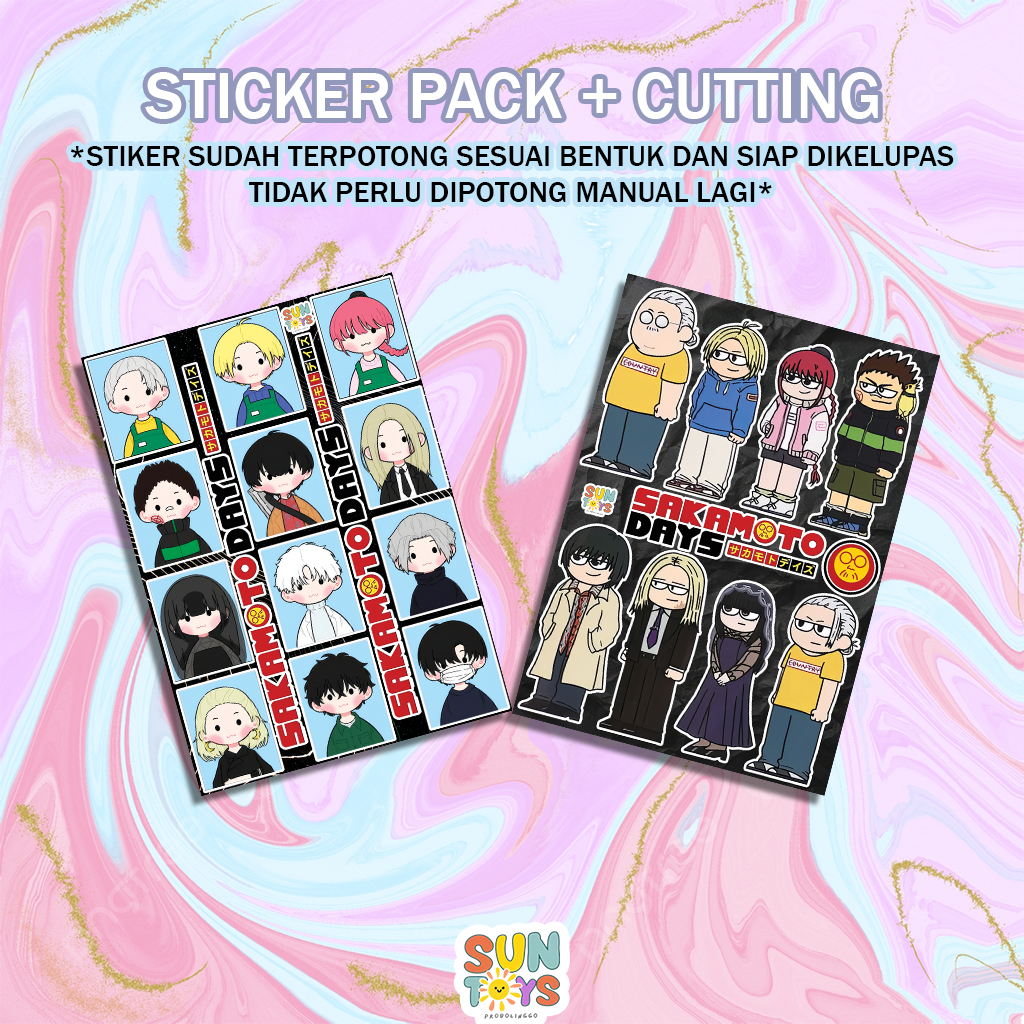 ☀ ซัน ซัน ซัน ☀ Sakamoto Days Chibi UK A6 Cutting Kisscut Anime Sticker Pack