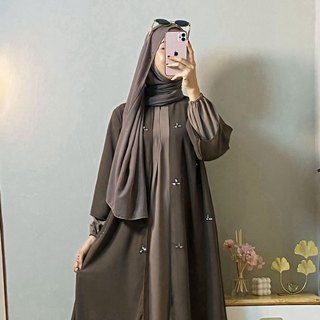 Sabrina Dress Gamis Wanita Dewasa Abaya Marwah Bahan Ceruty Premium Adem Lembut