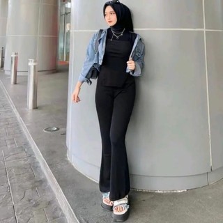 Factory - Flare Pants - Highwaist Flare Pants - Highwaist Kulot Cutbray Scuba
