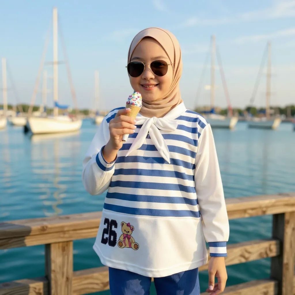 CKids ชุดเด็กหญิงลายทางแฟชั่นเบอร์ 26