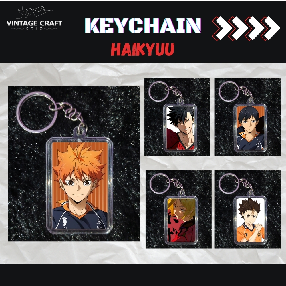 GANTUNGAN Haikyuu พวงกุญแจอะคริลิคอนิเมะ / พวงกุญแจฮินาตะสุดเท่ Kageyama Kuroo Oikawa Kenma