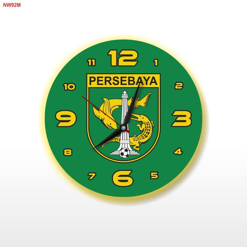 GILart NW92 - COOL AESTHETIC CARVED WALL CLOCK PERSIBAYA TEAM FOOTBALL DECORATION LIVING ROOMATION